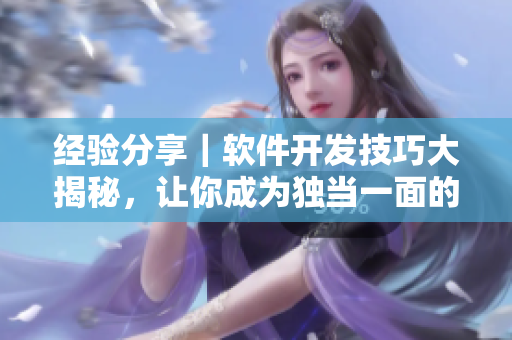 經(jīng)驗分享｜軟件開發(fā)技巧大揭秘，讓你成為獨當一面的高手
