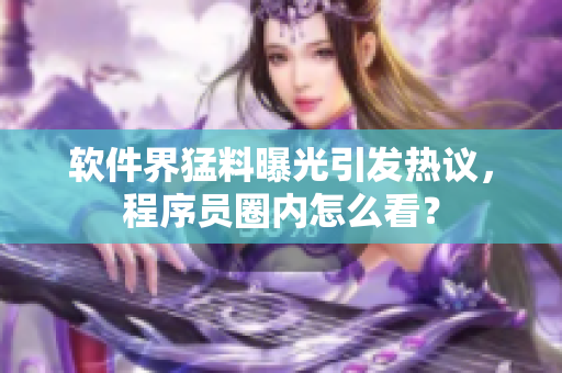 軟件界猛料曝光引發(fā)熱議，程序員圈內(nèi)怎么看？