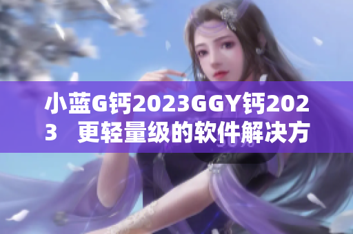 小藍G鈣2023GGY鈣2023   更輕量級的軟件解決方案 