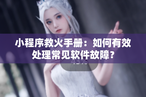 小程序救火手冊(cè)：如何有效處理常見(jiàn)軟件故障？
