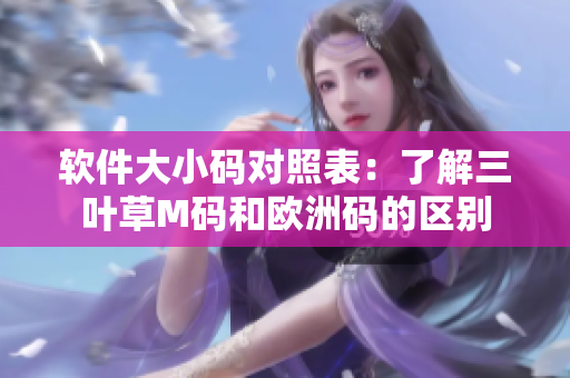 軟件大小碼對照表：了解三葉草M碼和歐洲碼的區(qū)別
