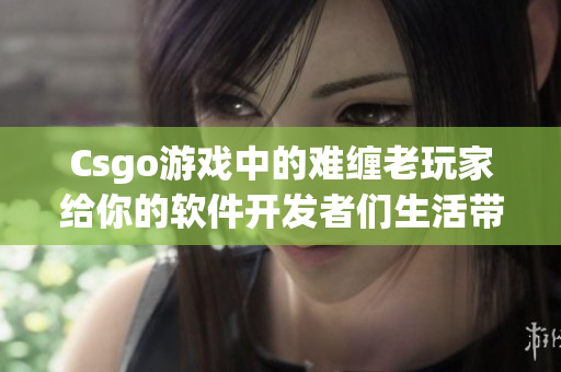 Csgo游戲中的難纏老玩家給你的軟件開發(fā)者們生活帶來了怎樣的啟示？