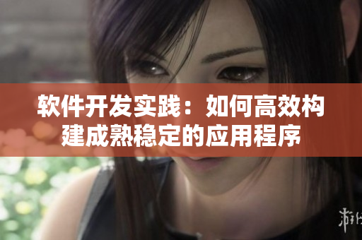 軟件開發(fā)實(shí)踐：如何高效構(gòu)建成熟穩(wěn)定的應(yīng)用程序