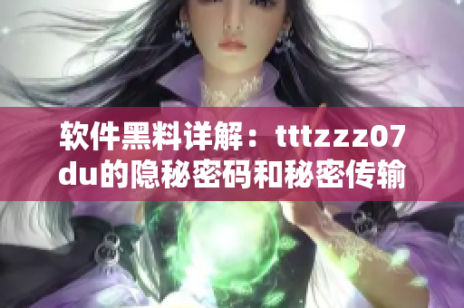 軟件黑料詳解：tttzzz07du的隱秘密碼和秘密傳輸門