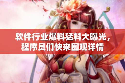 軟件行業(yè)爆料猛料大曝光，程序員們快來圍觀詳情