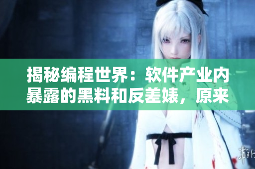 揭秘編程世界：軟件產(chǎn)業(yè)內(nèi)暴露的黑料和反差婊，原來(lái)如此復(fù)雜