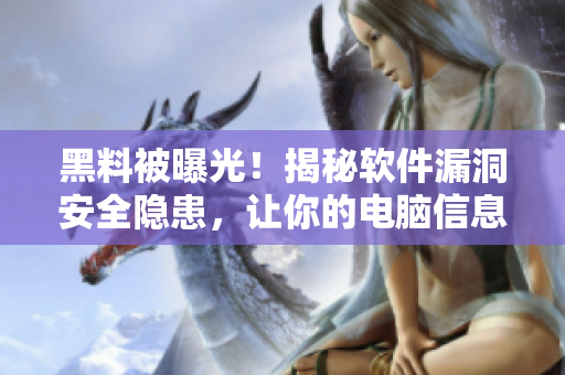 黑料被曝光!揭秘軟件漏洞安全隱患,讓你的電腦信息不再被黑客攻擊 黑料被曝光!揭秘軟件漏洞安全隱患,讓你的電腦信息不再被黑客攻擊