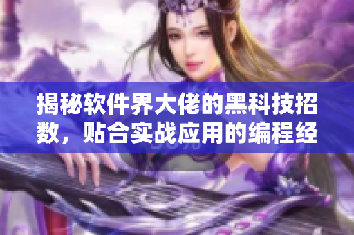 揭秘軟件界大佬的黑科技招數(shù)，貼合實戰(zhàn)應用的編程經(jīng)驗集錦