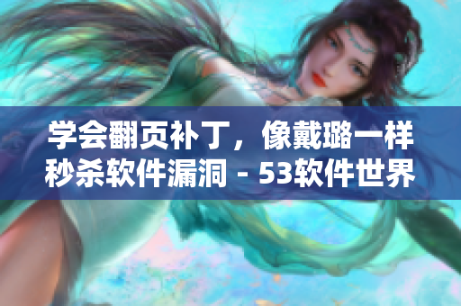 學(xué)會(huì)翻頁(yè)補(bǔ)丁，像戴璐一樣秒殺軟件漏洞 - 53軟件世界