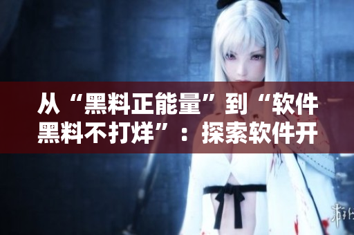 從“黑料正能量”到“軟件黑料不打烊”：探索軟件開發(fā)中的黑色幽默價值