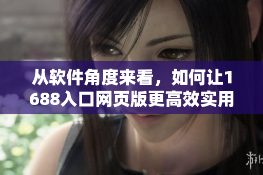 從軟件角度來看，如何讓1688入口網(wǎng)頁版更高效實用？
