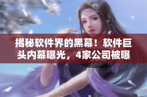 揭秘軟件界的黑幕！軟件巨頭內(nèi)幕曝光，4家公司被曝存在安全漏洞
