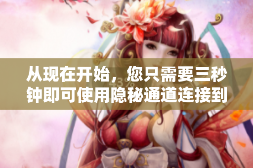 從現(xiàn)在開始，您只需要三秒鐘即可使用隱秘通道連接到軟件界面!