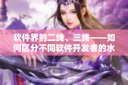 軟件界的二線、三線——如何區(qū)分不同軟件開發(fā)者的水平